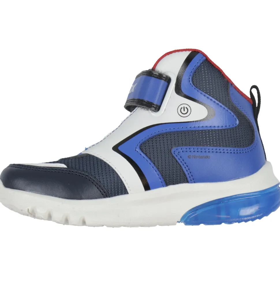 Geox Støvler m. Lys - J Ciberdron - Super Mario - Navy/Royal