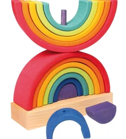 Grimms Trælegetøj - Stabletårn - Dobbelt Regnbue - Multifarvet