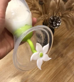 Haakaa Blomsterstopper til Brystpumpe - Hvid/Grøn