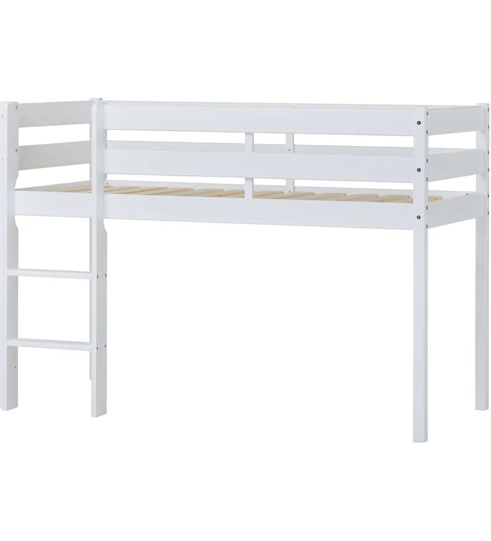 Hoppekids Seng - Halvhøj - ECO Comfort - 166x76x114 cm - Hvid