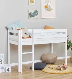 Hoppekids Seng - Halvhøj - ECO Comfort - 166x76x114 cm - Hvid
