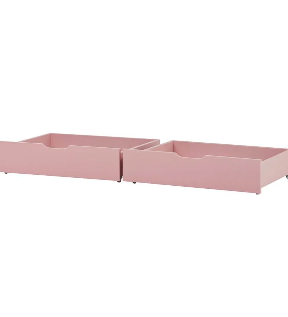 Hoppekids Skuffer m. Hjul - 2 stk. - 70x160 cm - Pale Rose