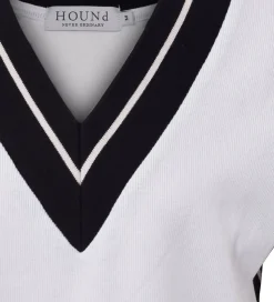 Hound Vest - Strik - Hvid m. Navy