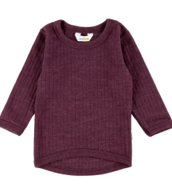 Joha Bluse - Uld - Rib - Blomme