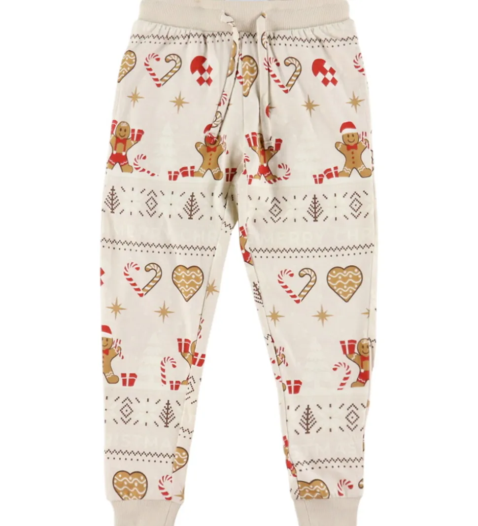 Jule-Sweaters Nattøj - 2-Delt - Christmas Cookie - Beige