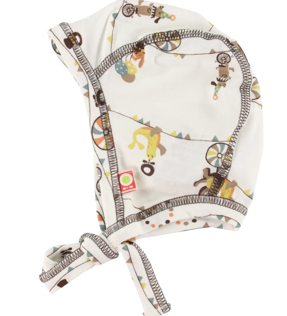 Katvig Babyhjelm - Bambus - Hvid m. Cirkusprint