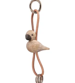 Kay Bojesen Nøglering - Fugl/Guld - Naturlæder/Eg