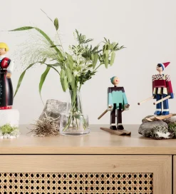 Kay Bojesen Træfigur - Skiløber Datti - Pige 15,5 cm - Blå/Multi