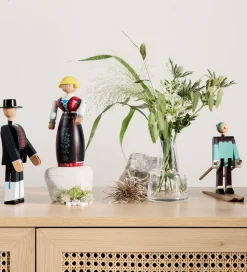 Kay Bojesen Træfigur - Skiløber Boje - Dreng 16 cm - Grøn