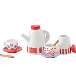 Kids Concept Kaffestel - Træ - Hvid/Rød m. Mumitrolde