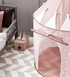 Kids Concept Legetelt - 100x130 cm - Rosa m. Stjerner