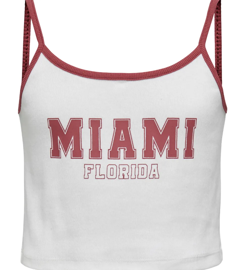 Kids Only Top - Rib - KonVikka - Bright White/Ruby Wine + Print