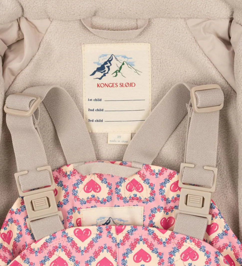 Konges Sløjd Regntøj m. Seler/Fleece - Palme - Felice Rose