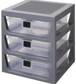 LEGO® Storage Opbevaring m. 3 skuffer - 32x34x37 - Grå