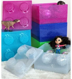 LEGO® Storage Opbevaringsboks - 4 Knopper - Glitter Light Blue