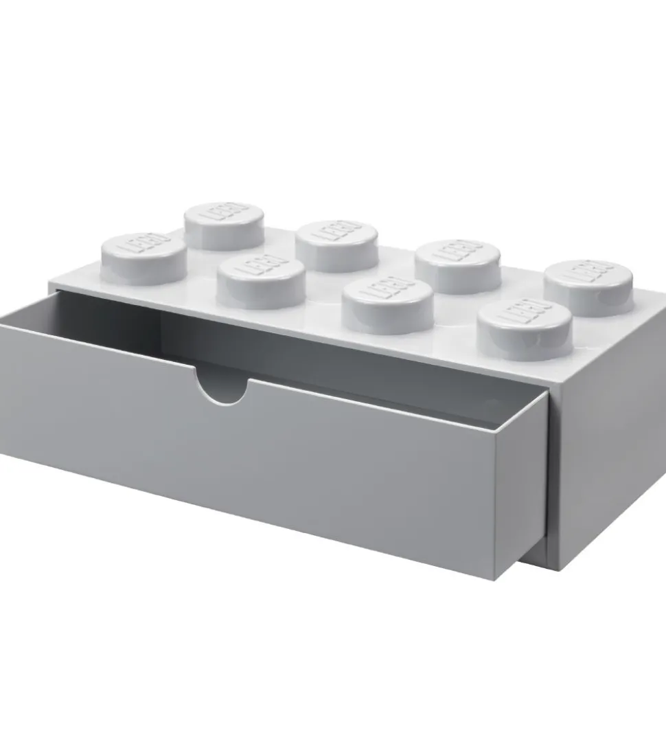 LEGO® Storage Opbevaringsskuffe - 8 Knopper - 31x15x9 - Grå