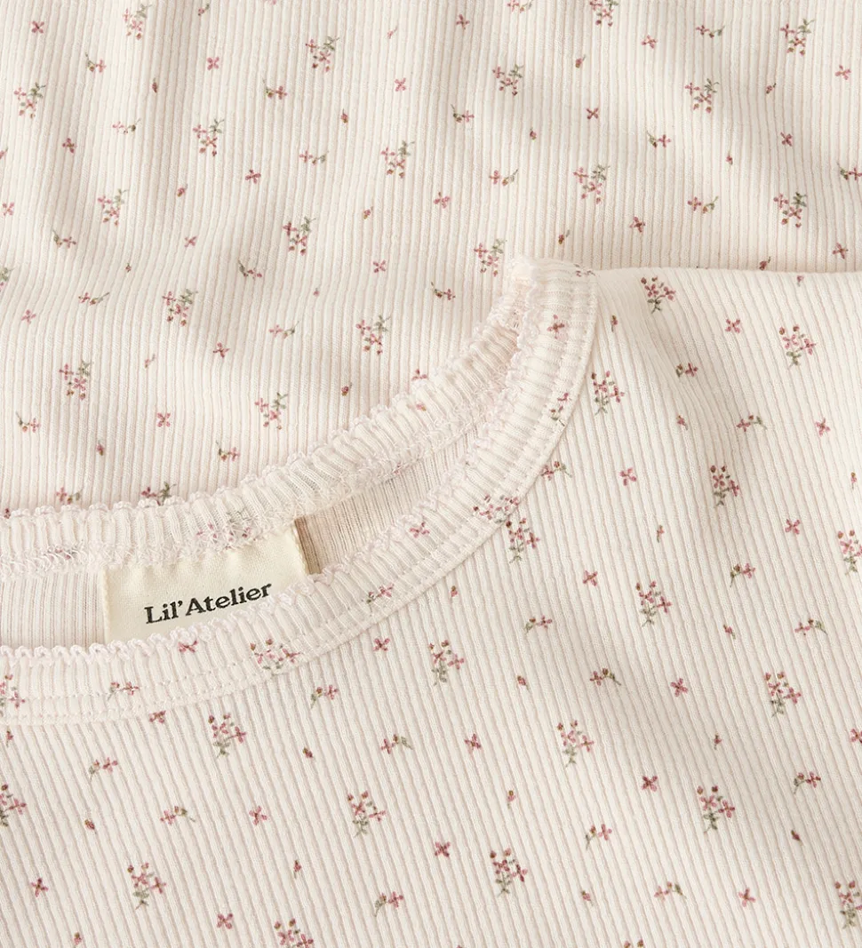 Lil Atelier Nattøj - Rib - NmfGago - Almost Mauve/Flowers