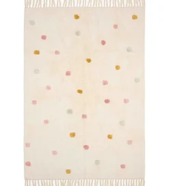 Little Dutch Gulvtæppe - 120x170 cm - Beige m. Pink Prikker