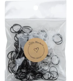 Little Wonders Hårelastikker - 200 stk. - Klar/Sort
