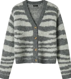 LMTD Cardigan - NlfNulos - Kort Strik - Dark Grey Melange