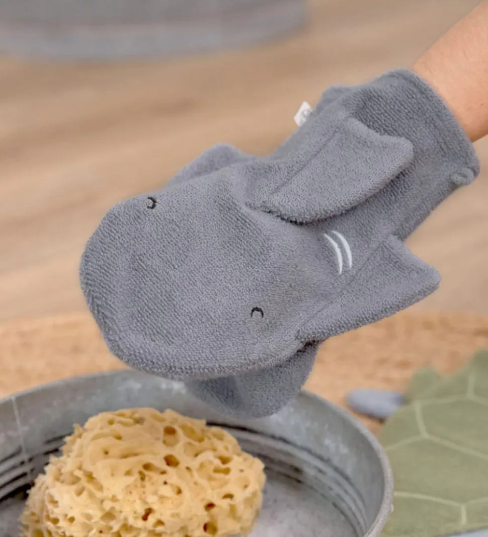 Lässig Vaskehandske - Haj - Grå
