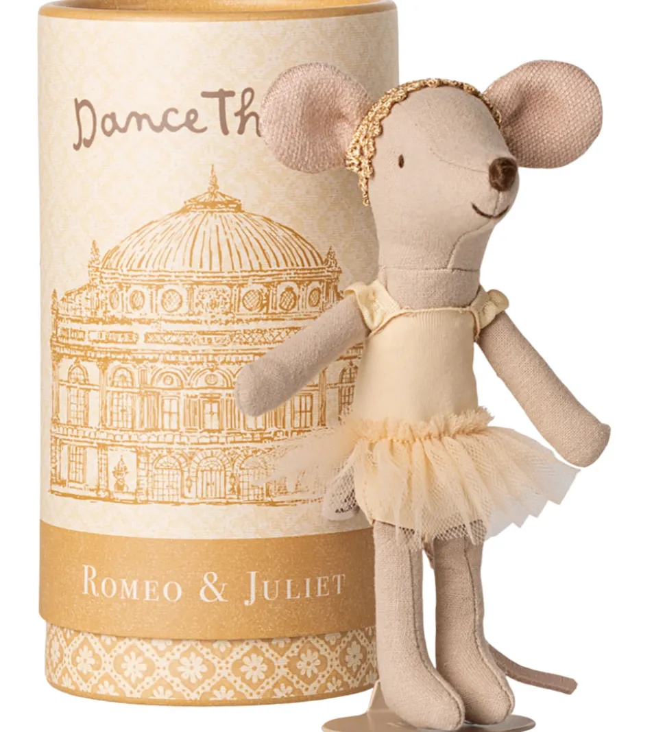 Maileg Balletdanser Mus m. Stativ - Julie - Storesøster - Beige