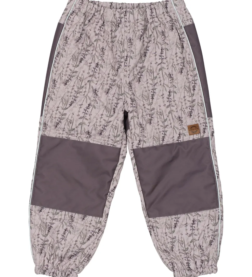 Mikk-Line Termotøj - Cloud Gray m. Blomster/Flæser