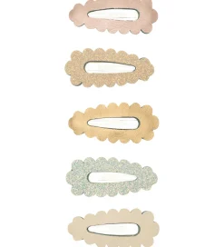 Mimi & Lula Hårspænder - 5-pak - 4 cm - Mini Metallic Scallop