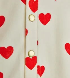 Mini Rodini Heldragt - Velour - Hearts - Hvid