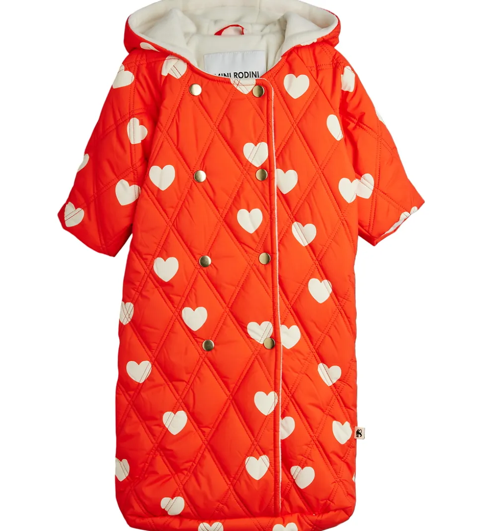 Mini Rodini Kørepose - Quilted - Hearts - 80 cm - Rød