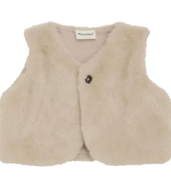 Minymo Vest - Imiteret Pels - Smoke Gray