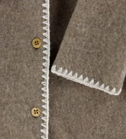 Müsli Cardigan - Uldfleece - Brown Melange