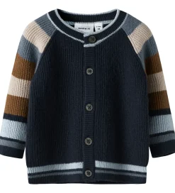 Name It Cardigan - Strik - Viskoseblanding - NbmSand - Navy Blaz