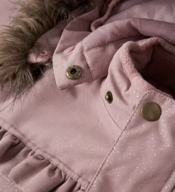 Name It Flyverdragt - NmfSnow10 - Woodrose m. Guldprikker/Flæser