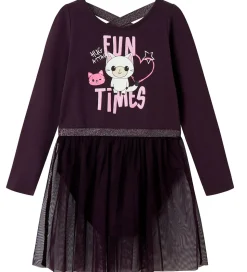 Name It Gymnastikdragt - NmfJustine - Plum Perfect m. Katte