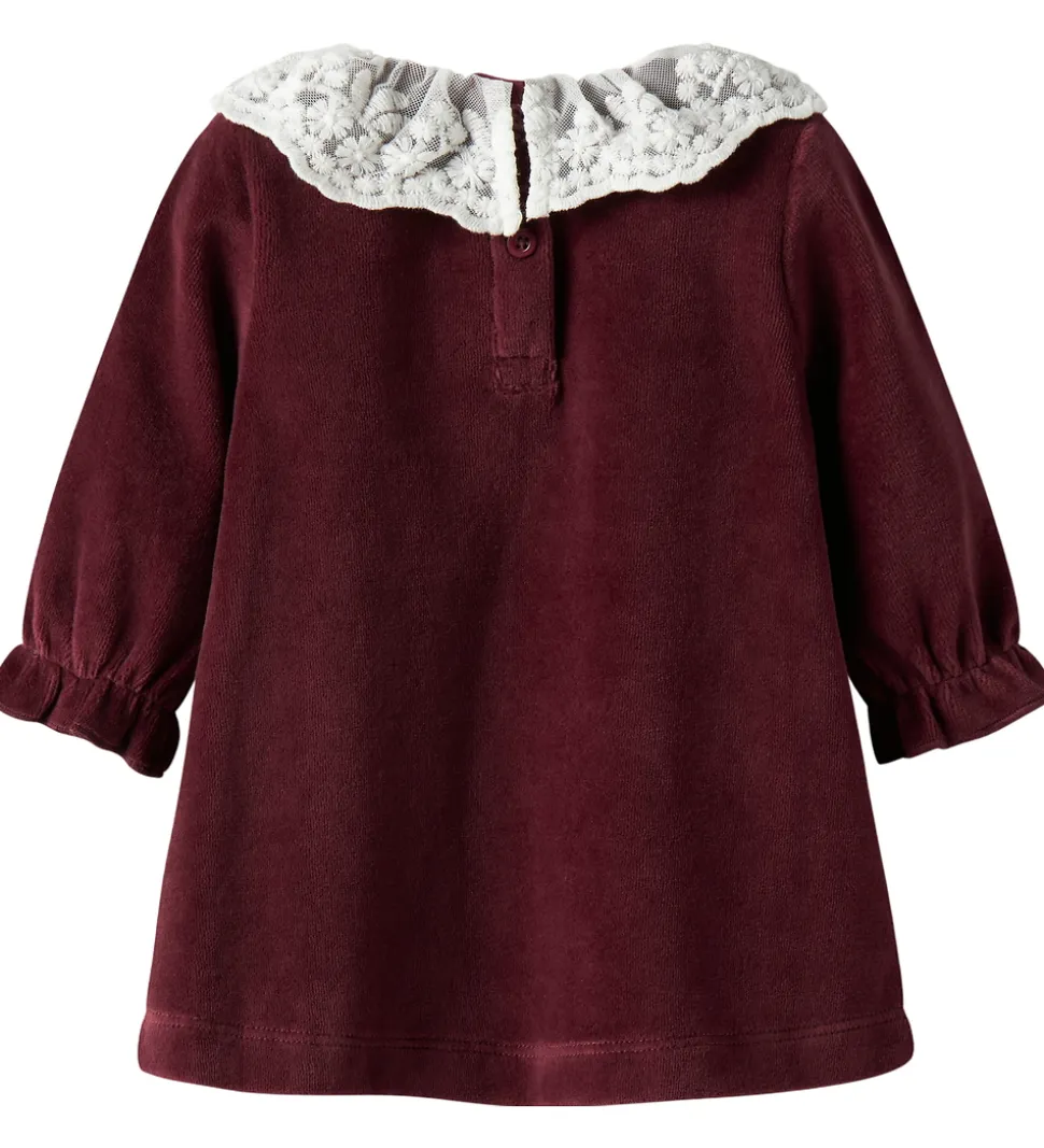 Name It Kjole - Velour - NbfRoxy - Burgundy