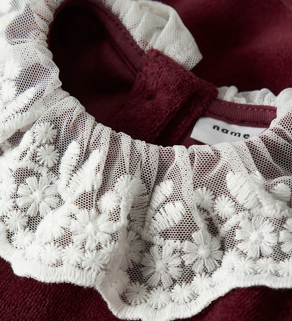 Name It Kjole - Velour - NbfRoxy - Burgundy