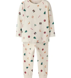 Name It Nattøj - 2-Delt - NmnVismas - Whitecap Gray/Xmas AOP