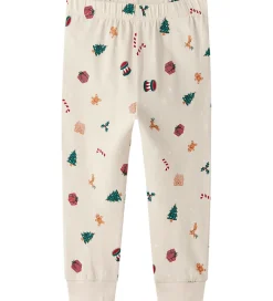 Name It Nattøj - 2-Delt - NmnVismas - Whitecap Gray/Xmas AOP