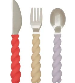 OYOY Bestik - Silikone - 3 dele - Mellow Cutlery - Lavender/Vani