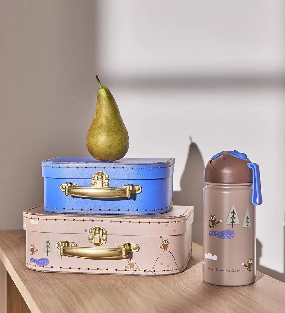 OYOY Kuffertsæt - 2-pak - Fox - Beige/Blue