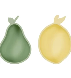 OYOY Snackskåle - 2-pak - Silikone - Lemon & Pear - Yellow/Green