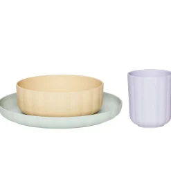 OYOY Spisesæt - Bioplast - 3 Dele - Pullo - Pale Mint/Vanilla/La