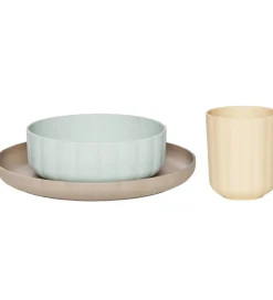 OYOY Spisesæt - Bioplast - 3 Dele - Pullo - Pale Mint/Vanilla/Ta