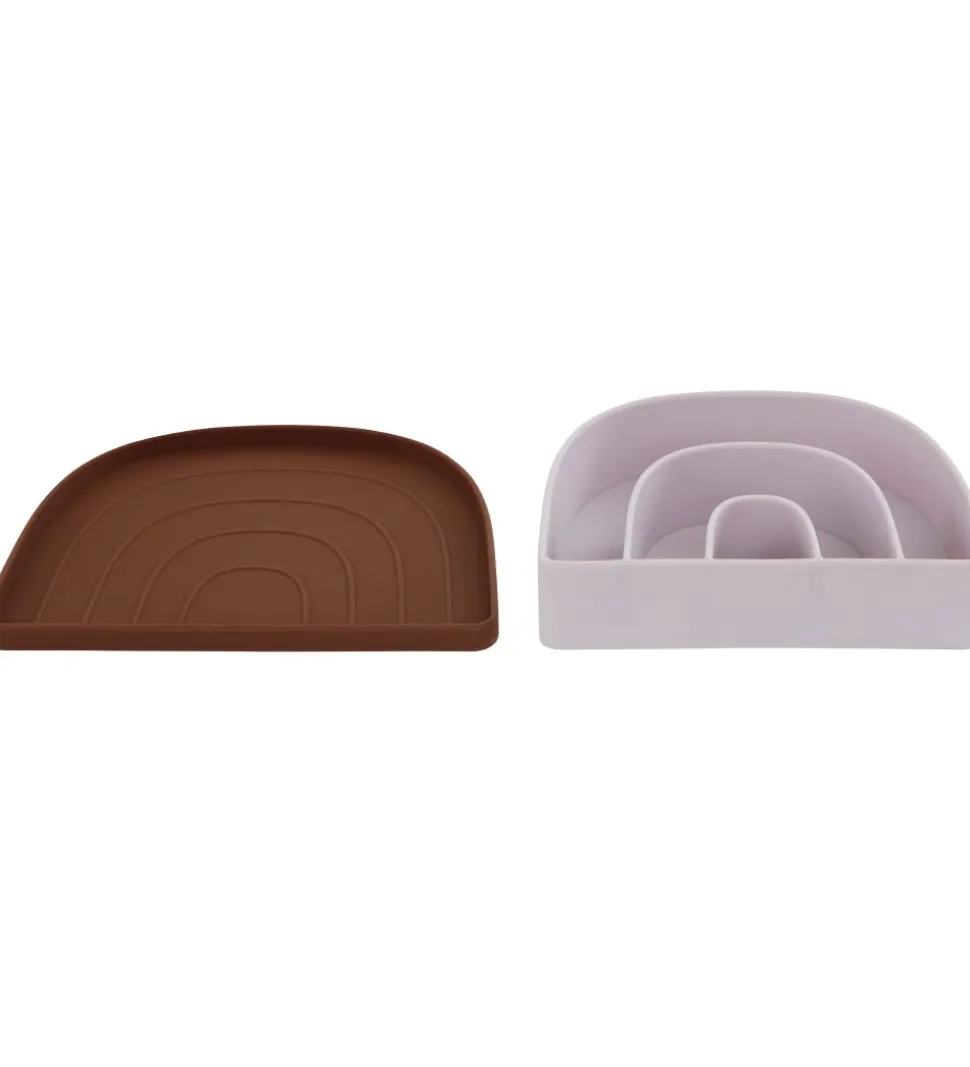 OYOY Tallerken & Skål - Silikone - Rainbow - Lavender/Caramel