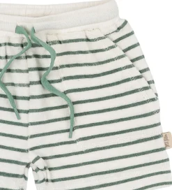 Petit Piao Sweatshorts - Frotté - Pocket - Off white/green