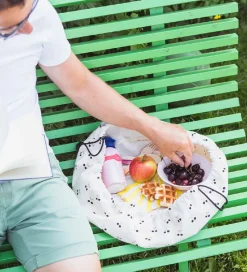 Play&Go Legetøjstæppe - Ø40 - Creme m. Kirsebær