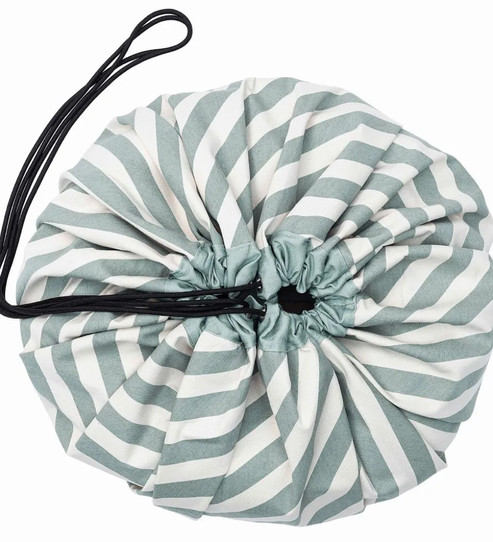 Play&Go Legetøjstæppe - Ø140 cm - Stripes Green
