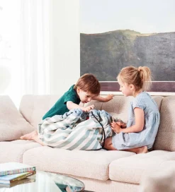 Play&Go Legetøjstæppe - Ø140 cm - Stripes Green