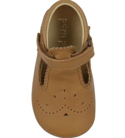 Pom Pom Ballerina Hjemmesko - T-Bar - Camel